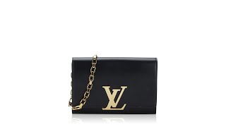 Louis Vuitton Calfskin Louise Chain Pochette MM Noir [upl. by Ecikram]