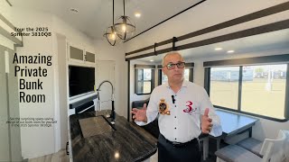 quotSprinter RV Fifth Wheel 3810QB Tour Auto Leveling amp Luxury Bunkhousequot [upl. by Ardekan]