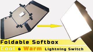 DIY Foldable Softbox from Cardboard  Two Color Lightning with Philips Scene Switch [upl. by Gleeson516]