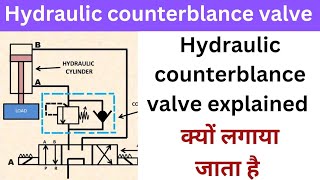 Hydraulic counterblance valve explained  counterblance valve function in Hindi [upl. by Lenssen]