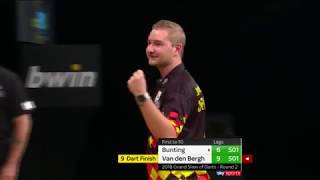 NINEDARTER Dimitri Van Den Bergh vs Stephen Bunting  2018 Grand Slam [upl. by Aibar586]