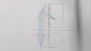 How to find the interpenetration Curve of a Triangular Prism into a cylinder Part 1 [upl. by Marta611]