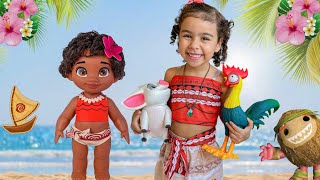 MOANA SAPECA 🌸  uma história divertida na piscina com a turma da Moana [upl. by Atsylac]