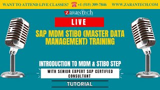 LIVE  Introduction to MDM amp Stibo Step  SAP MDM Stibo Training  ZaranTech [upl. by Lucien747]