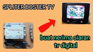 Cara pasang CATV SIGNAL AMPLIFIER ke tv tabung [upl. by Llecrad421]