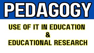 ICT in Education  Use of IT In Education  Educational Research  Pedagogy Preparation BEd Notes [upl. by Wayland933]