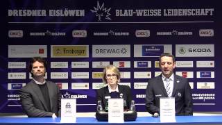 Dresdner Eislöwen Pressekonferenz Löwen Frankfurt  15022015 [upl. by Corwin415]