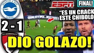 WOW PERVIS ESTUPIÑAN DESLUMBRÓ Y DIO GOLAZO PARA TRIUNFAZO DE BRIGHTON 2 A 1 quotES UN GENIOquot [upl. by Llerret]