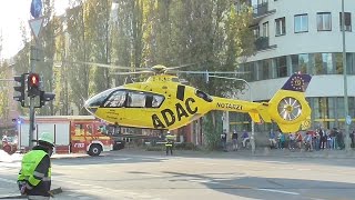 Christoph 15 in München LandungStart auf Münchner Goetheplatz  Absperrung durch BFPolizei [upl. by Ellwood]