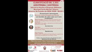 Setmana de lEnergia Sostenible del Solsonès  Climatització aerotèrmia i geotèrmia  16102024 [upl. by Ormsby557]