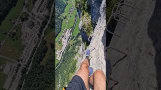 Mürren Via FerrataAmazing View mürren viaferrata switzerland lauterbrunnen climbing shorts [upl. by Blim158]