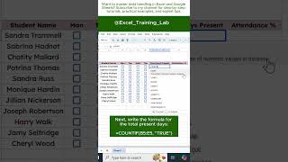 Track Attendance Easily with Checkboxes in Excel 📊✅excel dataanalytics shorts video viralvideo [upl. by Auston]