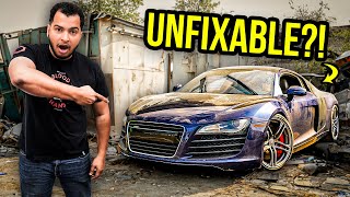 Rebuilding A WORTHLESS Audi R8 That Every Mechanic Gave Up On  Part 1 [upl. by Kire]