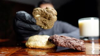 soft chewy homemade cookies with milk  mukbang asmr no talking [upl. by Anauqaj]