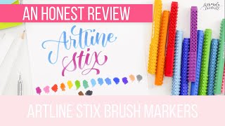 Honest Review of the Artline Stix Brush Markers Whats That Pen [upl. by Anomar]