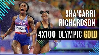 ShaCarri Richardson Leads Team USA to Olympic 4x100 Relay Gold  Camera On youtube olympics [upl. by Niccolo]