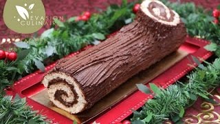 Bûche au chocolat de Noël facile Biscuit roulé  Evasion Culinaire by Naouel [upl. by Wahlstrom]