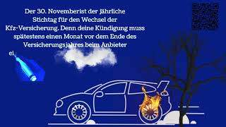 30 November ist der Stichtag bei deiner KfzVersicherung nicht vergessen [upl. by Norrahs]