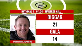 RUGBY REPORT amp ACTION  BIGGAR 2114 GALA  NATIONAL 1  6124 [upl. by Annaitat65]