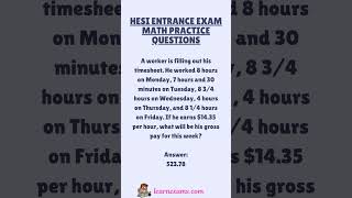 HESI Entrance Exam MATH Practice Questions hesia2 [upl. by Yetah400]