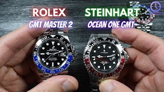 Steinhart Ocean One GMT  Review amp comparison with the Rolex GMT Master 2 [upl. by Landahl]