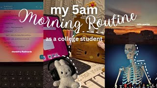 5am Morning Routine 🖇️✩ ₊˚🎧 productive studyingcookinggwrm amp more ♡ [upl. by Ihsar]