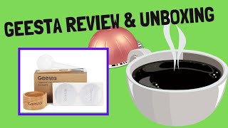 GEESTA Review Unboxing Reusable Coffee Foil Seals Kit for Nespresso Vertuo and Vertuoline Capsules [upl. by Rumery104]