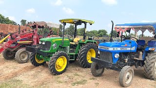 Mahindra Arjun Novo 605 Loader Loading Mud John Deere and Sonalika Di35 Tractor Trolley  tractor [upl. by Blight823]