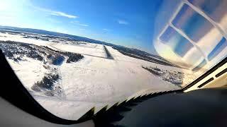 4K  Visual approach and landing in Goose Bay Canada CYYRYYR [upl. by Ennej]