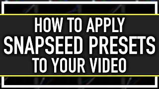 How to apply Snapseed looks to your videos [upl. by Yanrahs]