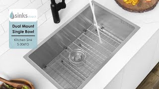 28 inch Dual Mount Single Bowl Kitchen Sink Stainless Steel by Stylish® S306TG Emerald [upl. by Mayes]