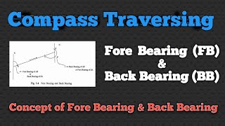 Fore Bearing and Back Bearing in Surveying  Fore and Back Bearing in Compass Traversing Survey [upl. by Jesse]