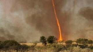 Tornado Engulfed by Fire Caught on Tape  Good Morning America  ABC News [upl. by Emilia]