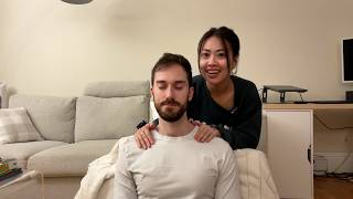 ASMR Whispering Update  Relaxing Shoulder Massage amp Hair Play For My Husband [upl. by Bryner]