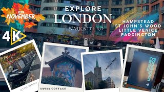 London Virtual Tour  Hampstead to Paddington via St Johns Wood amp Little Venice walkwithro [upl. by Gleason447]