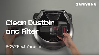 How to clean the Dustbin and Filter on your POWERbot vacuum  Samsung US [upl. by Pylle]