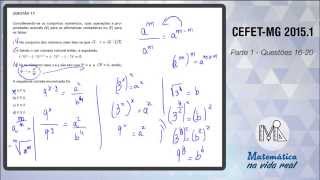 CEFETMG 2015  Matemática  Parte 1 [upl. by Gaile]