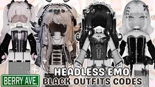 ROBLOX NEW Y2K HEADLESS EMO bloxburg Links roblox berry Avenue outfit codes PT34🖤 [upl. by Akcimat323]