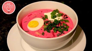 Cold Beetroot Borscht Soup Recipe  Рецепт Xолодник Борщ [upl. by Gewirtz514]