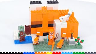 LEGO Minecraft The Fox Lodge 21178 review Four foxes only one is good [upl. by Ludovico]