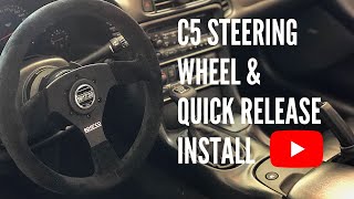 C5 corvette steering wheel amp quick release install [upl. by Lengel932]