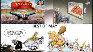 Best of MAY 2024 Cartoon  American Political Funny Caricature  Political Campaign Yard Trump Biden [upl. by Siloa]