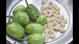 Village Food  Traditional Begun ghati recipe  Grandmother recipe91 [upl. by Htehpaj]