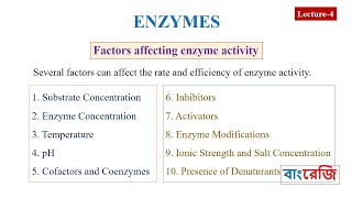 Which Factors affecting enzyme activity [upl. by Peugia]