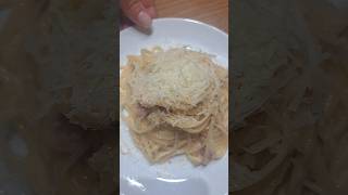 homemade pasta carbonaracon la pannafood mukbang cooking recipe pasta italian homemade [upl. by Lexa429]