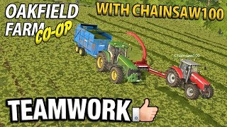 SILAGE WITH CHAINSAW100  Farming Simulator 17  Oakfield Farm  Episode 36 [upl. by Oniskey]