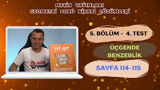 4 Test  5 Bölüm  Üçgende Benzerlik  METİN YAYINLARI [upl. by Nodrog80]