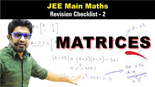 Matrices  Revision Checklist 2 for JEE Main Maths [upl. by Westbrook887]