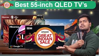 Best 55 QLED Smart TV under 30K 35K  40K  50K in Amazon Great Indian Sale 🔥 Diwalisale qledtv [upl. by Htabmas]