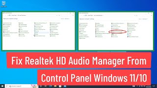 Fix Realtek HD Audio Manager Missing from Control Panel Windows 1110 Easy Method [upl. by Saxon869]